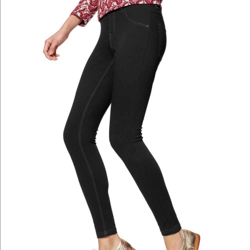 HUE Black Denim Leggings